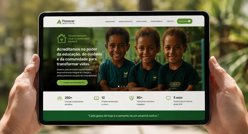 Exemplo de site institucional para ONG